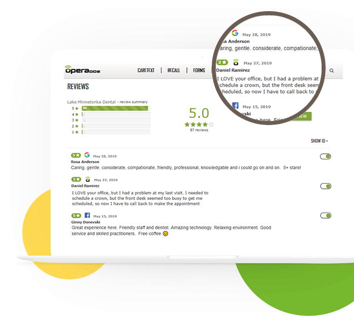 Manage your reviews on social media with OperaDDS Reviews